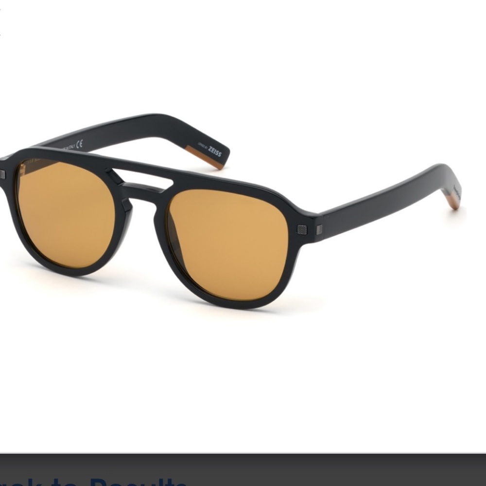 Ermenegildo Zegna Black Frame with Gold Lenses Sunglasses